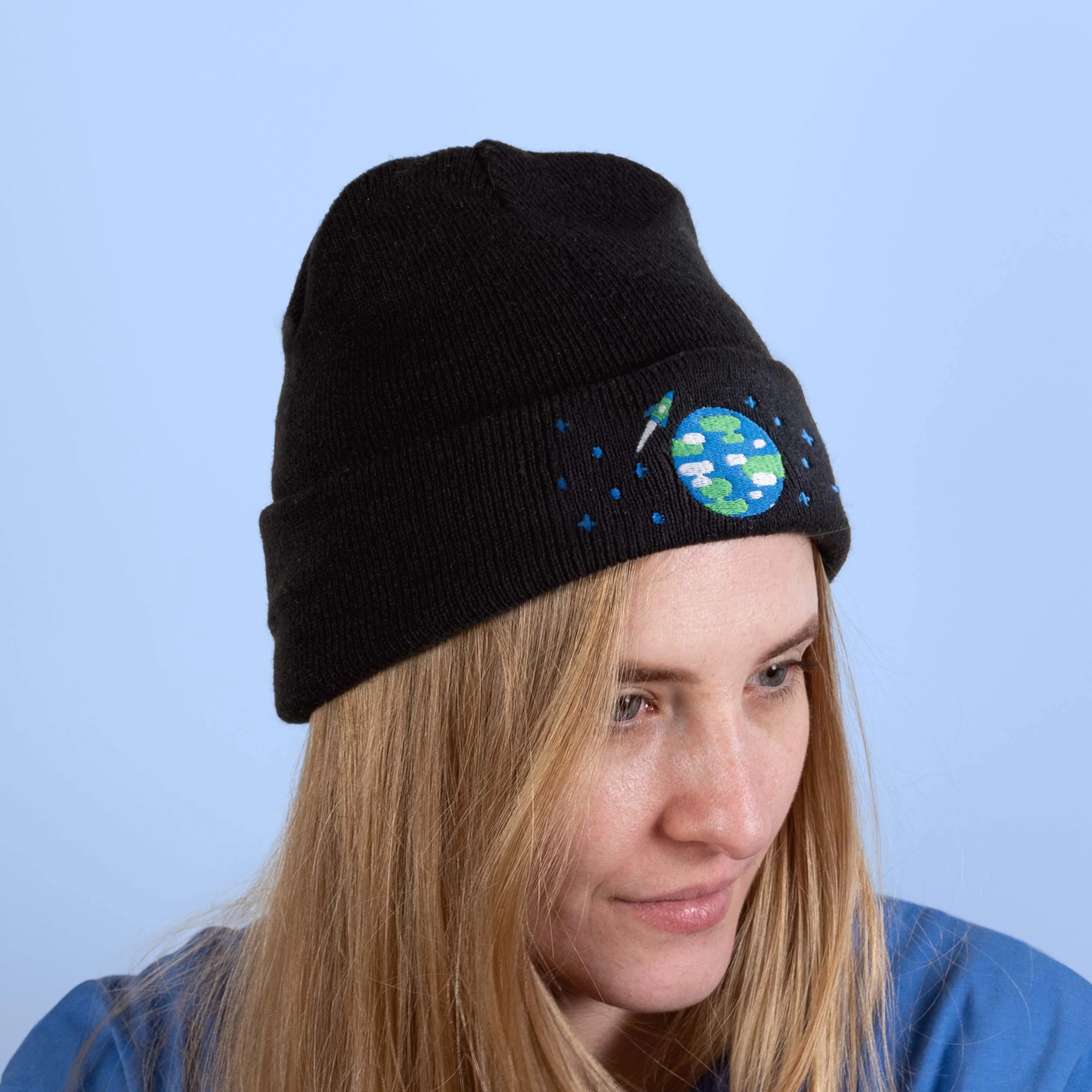 Embroidered Earth Beanie - Image 4